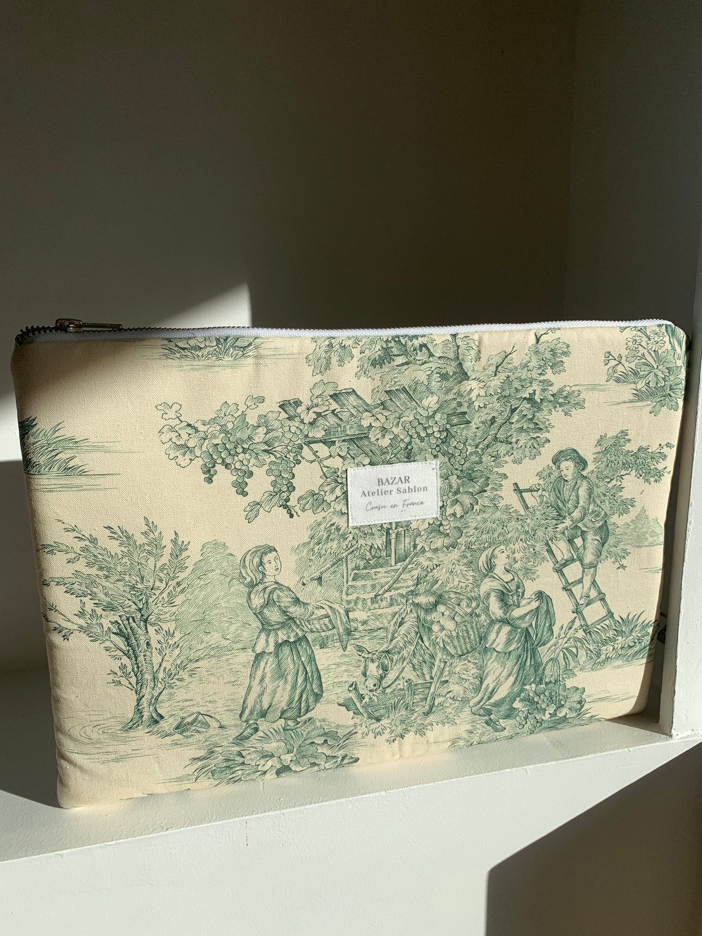 Pochette Ordinateur 15'' - Jouy de Fruits Vert