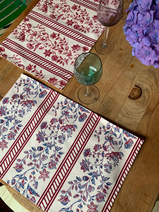 Set de table - Maison de Campagne Rouge Bleu