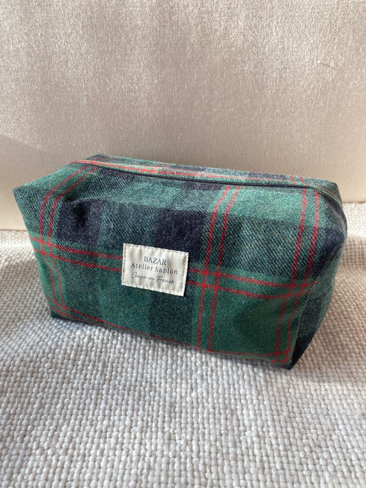 Trousse de Toilette XXL - Tartan Pion Vert