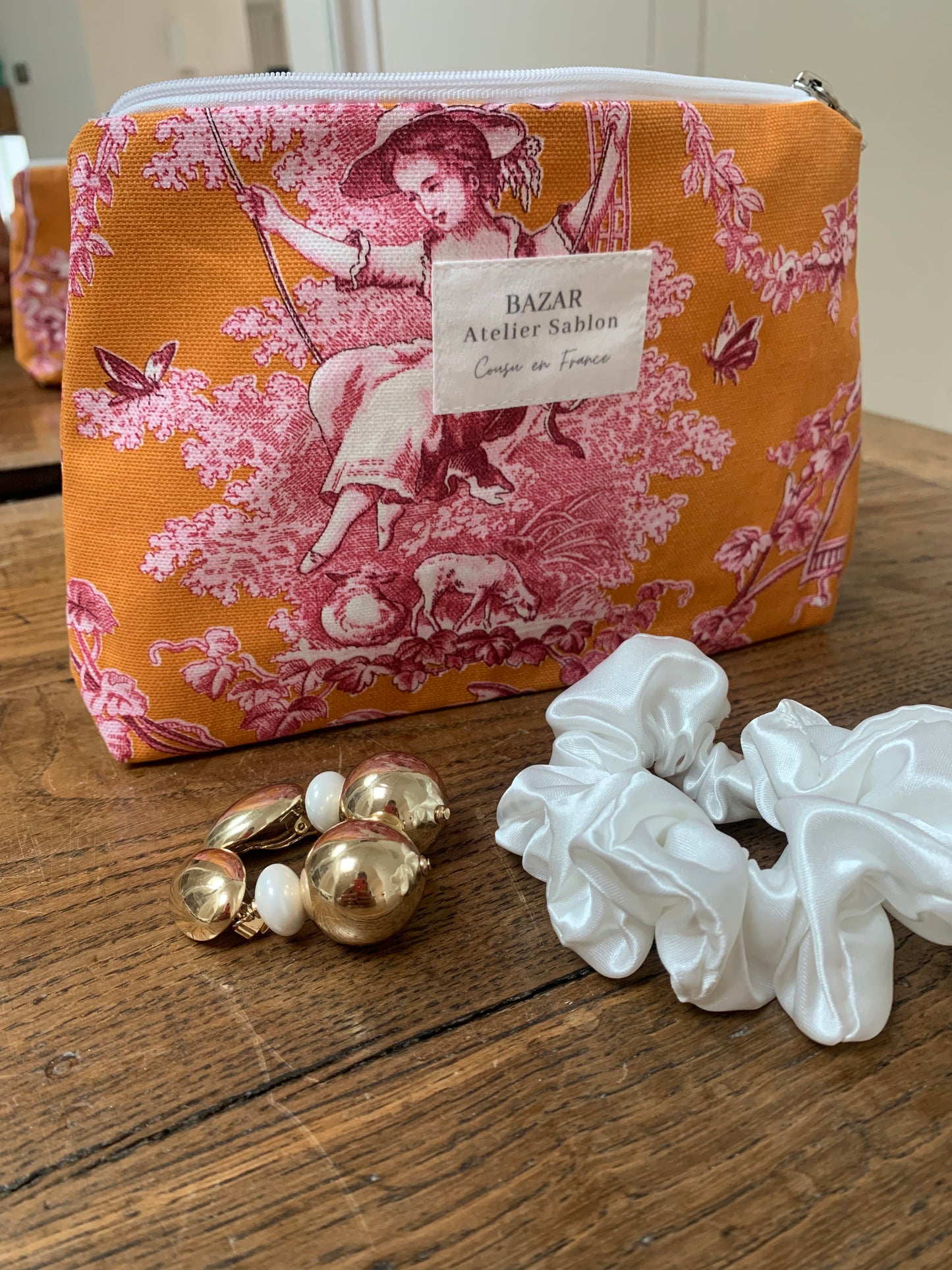 Trousse de Toilette - Jouy de Fruits Orange & Fuchsia